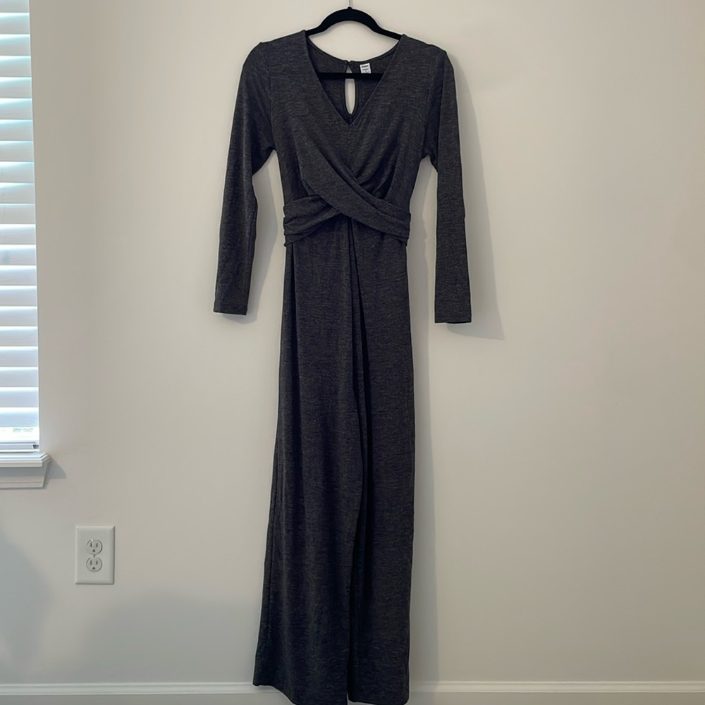 Old Navy Maternity Twisted Front Charcoal Jumpsuit